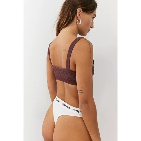 Urban Outfitters Out From Under Waffle Knit Bralette in Burgundy - Picture 3 of 5